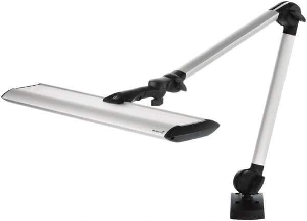 Waldmann Lighting - 40 Inch, Articulated, Clamp Mounted, LED, Silver, General Purpose Task Light - 34 Watt, 100 to 240 Volt, Nonmagnifying - Apex Tool & Supply