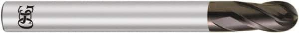 OSG - 6mm Diam, 4mm LOC, 2 Flute Solid Carbide Ball End Mill - WXS Finish, Single End, 90mm OAL, 6mm Shank Diam, Spiral Flute - Apex Tool & Supply