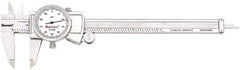 Starrett - 0" to 6" Range, 0.001" Graduation, 0.1" per Revolution, Dial Caliper - White Face, 1.5" Jaw Length, Accurate to 0.001" - Apex Tool & Supply