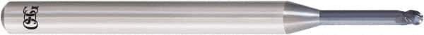 OSG - 6mm Diam, 4.5mm LOC, 3 Flute Solid Carbide Ball End Mill - WXS Finish, Single End, 70mm OAL, 6mm Shank Diam, Spiral Flute - Apex Tool & Supply