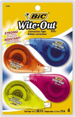 Bic - 1/6" x 400" Correction Tape Non-Refillable - Apex Tool & Supply