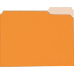 Universal One - 8-1/2 x 11", Letter Size, Orange/Light Orange, File Folders with Top Tab - 11 Point Stock, 1/3 Tab Cut Location - Apex Tool & Supply