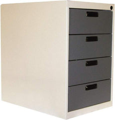 Proline - 4 Drawer, Modular Storage Cabinet - 16 Gauge Steel, 18" Wide x 26" Deep x 27-1/2" High, Blue/White - Apex Tool & Supply