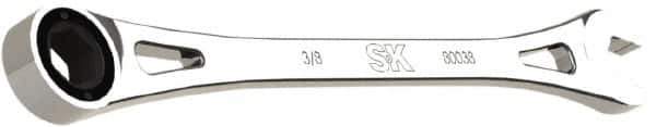 SK - 3/8" 6 Point Combination Wrench - 7-3/4" OAL, Steel, Full Polish Finish - Apex Tool & Supply