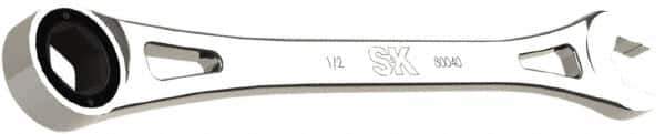 SK - 1/2" 6 Point Combination Wrench - 9.06" OAL, Steel, Full Polish Finish - Apex Tool & Supply