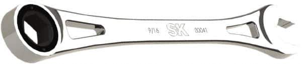 SK - 9/16" 6 Point Combination Wrench - 9.44" OAL, Steel, Full Polish Finish - Apex Tool & Supply