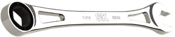 SK - 11/16" 6 Point Combination Wrench - 11" OAL, Steel, Full Polish Finish - Apex Tool & Supply