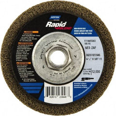 Norton - 4-1/2" Wheel Diam, 4/5" Wheel Thickness, 5/8" Arbor Hole, Type 27 Depressed Center Wheel - Fine Grade, Aluminum Oxide - Apex Tool & Supply