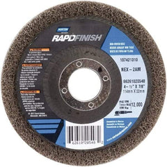 Norton - 4-1/2" Medium Grade Aluminum Oxide Deburring Disc - 7/8" Center Hole, Arbor Connection - Apex Tool & Supply