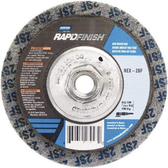 Norton - 4-1/2" Fine Grade Silicon Carbide Deburring Disc - 7/8" Center Hole, Arbor Connection - Apex Tool & Supply
