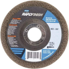 Norton - 4-1/2" Fine Grade Aluminum Oxide Deburring Disc - 7/8" Center Hole, Arbor Connection - Apex Tool & Supply
