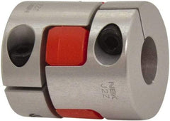NBK - 4.5mm Bore, Jaw-Type Flexible Coupling - 14mm OD, 22mm OAL, Aluminum Alloy, Clamp Style - Apex Tool & Supply