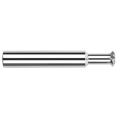 Harvey Tool - 1/2° 1/2" Cut Diam, 0.126" Cut Width, 1/2" Shank, Solid Carbide Double-Angle Cutter - Exact Industrial Supply