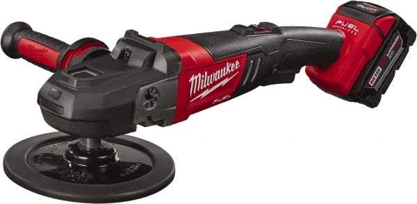 Milwaukee Tool - 7" Pad Diam, 2,200 RPM, Handheld Cordless Polisher - 18 Volts - Apex Tool & Supply