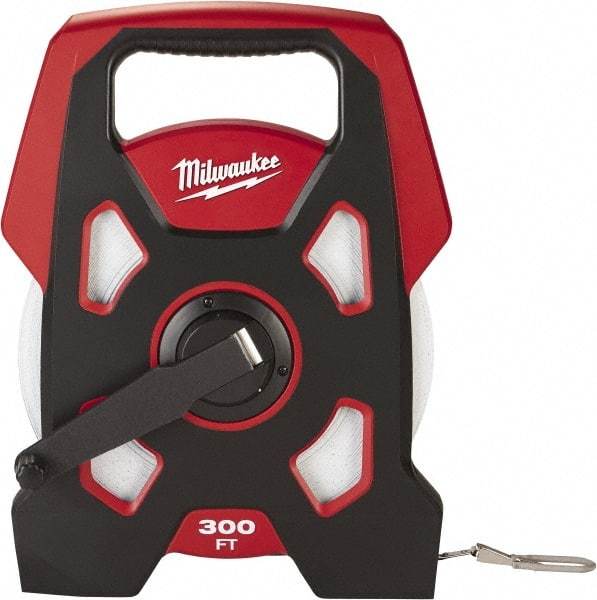 Milwaukee Tool - 300' x 3/8" Tape Measure - 1/16" Graduation - Apex Tool & Supply
