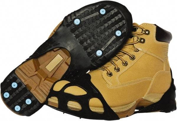 Duenorth - Size 11-13.5, (Women's Size 11-12.5) Strap-On Cleat - Tungsten Carbide Spike Traction, Black - Apex Tool & Supply