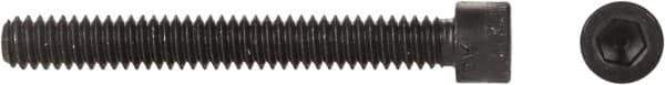 Made in USA - 1/4-20 UNC Hex Socket Drive, Socket Cap Screw - Alloy Steel, Black Oxide Finish, Fully Threaded, 2-1/2" Length Under Head - Apex Tool & Supply