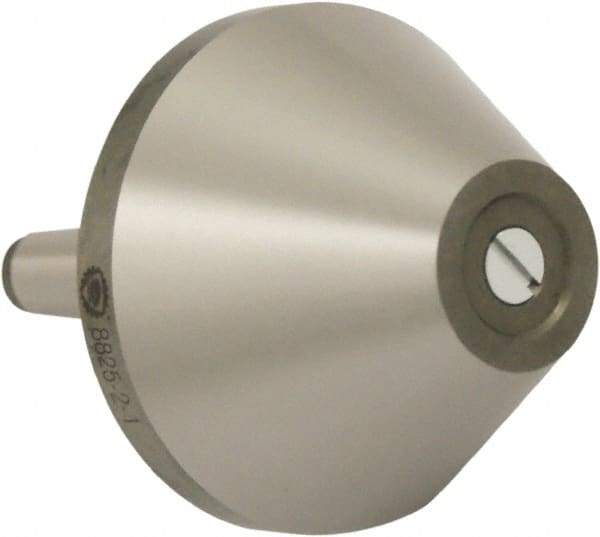 Bison - MT2 Morse Taper Shank, 60mm Head Diam, Live Center - 5,000 Max RPM, 30mm Point Diam, 1.38" Point Len, 400 Lb Max Workpc, Bull Nose Point - Apex Tool & Supply