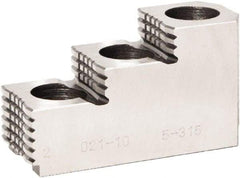 Bison - 6" Max Chuck Diam Compatibility, Steel 1.5mm x 60° Serrated Hard Lathe Top Jaws - 3 Steps - Apex Tool & Supply
