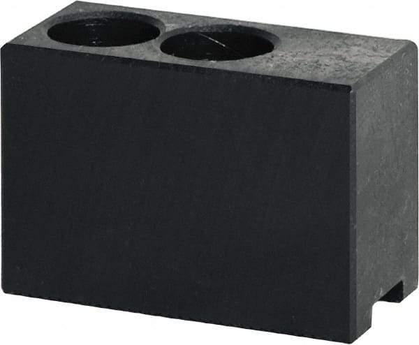 Bison - 500mm Max Chuck Capacity, 1.5mm x 60° Serrated Interface, Square Soft Lathe Chuck Jaw - Steel, 43mm Btw Mount Hole Ctrs, 60mm High, 25mm Groove, M20mm Fastener - Apex Tool & Supply
