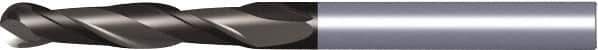 Kennametal - 20mm Diam, 75mm LOC, 2 Flute Solid Carbide Ball End Mill - TiAlN Finish, Single End, 150mm OAL, 20mm Shank Diam, Spiral Flute - Apex Tool & Supply