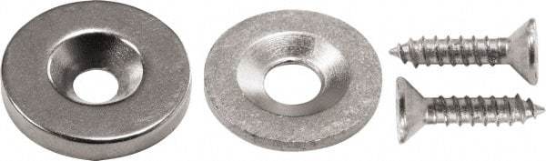 Mag-Mate - 3/16" Long x 45/64" Wide x 45/64" High, Magnetic Touch Latch - Neodymium & Steel, with Nickel Plated Finish - Apex Tool & Supply
