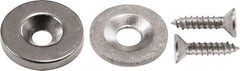 Mag-Mate - 3/16" Long x 45/64" Wide x 45/64" High, Magnetic Touch Latch - Neodymium & Steel, with Nickel Plated Finish - Apex Tool & Supply