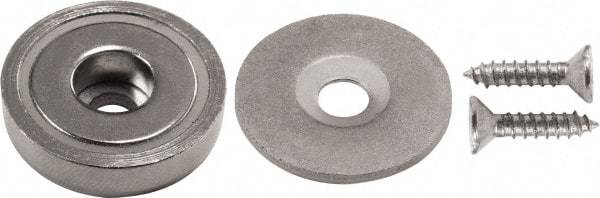 Mag-Mate - 3/8" Long x 61/62" Wide x 61/62" High, Magnetic Touch Latch - Neodymium & Steel, with Nickel Plated Finish - Apex Tool & Supply