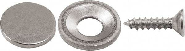 Mag-Mate - 1/8" Long x 9/16" Wide x 9/16" High, Magnetic Touch Latch - Neodymium & Steel, with Nickel Plated Finish - Apex Tool & Supply