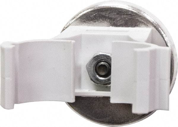 Mag-Mate - 7 Lb Max Pull Force, 1-1/4" Overall Height, 1.24" Diam, Ceramic Cup Magnet - Magnetic Style, 3/8" Clamp Opening, Chrome Plated - Apex Tool & Supply