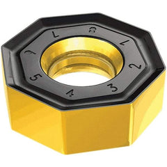 Iscar - ONMU070610 TR Grade IC810 Carbide Milling Insert - AlTiN/TiN Finish, 6.5mm Thick, 18.8mm Inscribed Circle, 1mm Corner Radius - Apex Tool & Supply
