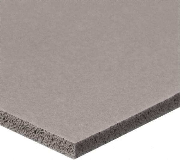Value Collection - 3/8" Thick x 3/4" Wide x 6' Long Gray Closed Cell Silicone Foam Rubber Roll - Stock Length, Adhesive Back, -60°F to 400°F - Apex Tool & Supply