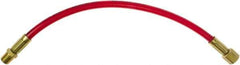 PRO-SOURCE - 1/4" ID 1' Long Lead-In Whip Hose - FNPT x MNPT Swivel Ends, 200 Working psi, 165°, 1/4" Fitting, Transparent Red - Apex Tool & Supply