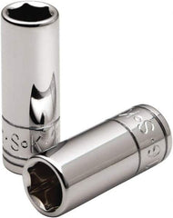 SK - 1/4" Drive, Deep Hand Socket - 6 Points, Steel, Chrome Finish - Apex Tool & Supply