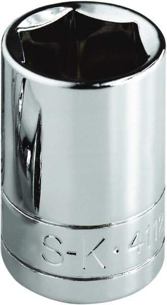 SK - 5/8", 1/4" Drive, Standard Hand Socket - 6 Points, Steel, Chrome Finish - Apex Tool & Supply