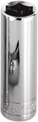 SK - 1/4" Drive, Deep Hand Socket - 6 Points, Steel, Chrome Finish - Apex Tool & Supply