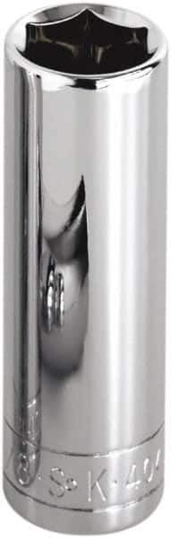 SK - 1-1/2", 1/2" Drive, Deep Hand Socket - 6 Points, Steel, Chrome Finish - Apex Tool & Supply