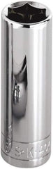 SK - 1-1/2", 1/2" Drive, Deep Hand Socket - 6 Points, Steel, Chrome Finish - Apex Tool & Supply