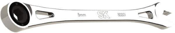 SK - 8mm 6 Point Combination Wrench - 7-3/4" OAL, Steel, Full Polish Finish - Apex Tool & Supply