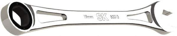 SK - 19mm 6 Point Combination Wrench - 12" OAL, Steel, Full Polish Finish - Apex Tool & Supply