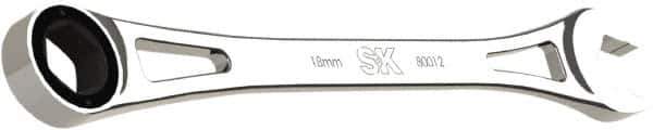SK - 18mm 6 Point Combination Wrench - 11-1/2" OAL, Steel, Full Polish Finish - Apex Tool & Supply