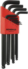 Bondhus - L-Wrench L-Wrench Hex Key Set - Hex Range 1.5 to 10mm, Protanium High Torque Steel - Apex Tool & Supply
