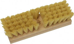 O-Cedar - 2" Bristle Length, Tampico Deck Scrub Brush - 10" Long x 3" Wide Head, 10" OAL, Beige, Wood Block - Apex Tool & Supply