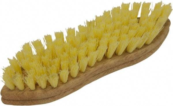 O-Cedar - 1" Bristle Length, Tampico Scrub Brush - 11" Long x 3" Wide Head, 11" OAL, Beige, Wood Block - Apex Tool & Supply