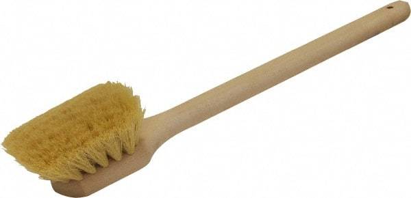 O-Cedar - 2" Bristle Length, Tampico Utility Scrub Brush - 20" Long x 3" Wide Head, 20" OAL, Beige, Wood Block - Apex Tool & Supply