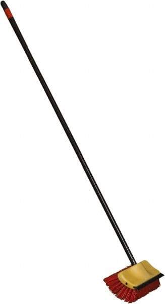 O-Cedar - 2" Bristle Length, Polypropylene Scrub Brush - 10" Long x 5" Wide Head, 10" OAL, Red, Plastic Block - Apex Tool & Supply