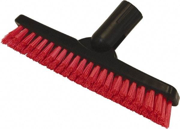 O-Cedar - 1-1/2" Bristle Length, Polyester Utility Scrub Brush - 9" Long x 1-1/2" Wide Head, 9" OAL, Red, Plastic Block - Apex Tool & Supply