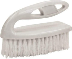 O-Cedar - 1" Bristle Length, Polypropylene Scrub Brush - 6" Long x 3" Wide Head, 6" OAL, White, Plastic Block - Apex Tool & Supply