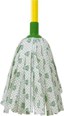 O-Cedar - White & Green Deck Mop - 4-1/2" Long x 3" Wide Head, 48" Long Handle, Rayon/Polyester Head - Apex Tool & Supply
