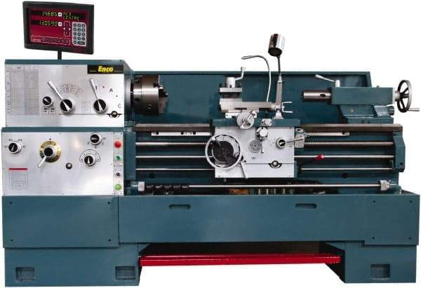 Enco - 18" Swing, 80" Between Centers, 230/460 Volt, Triple Phase Engine Lathe - 7MT Taper, 7-1/2 hp, 25 to 1,800 RPM, 3-1/8" Bore Diam, 40" Deep x 48-7/8" High x 136-1/8" Long - Apex Tool & Supply
